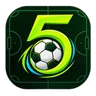 Lime Calcetto Match Center football badge on a dark green square